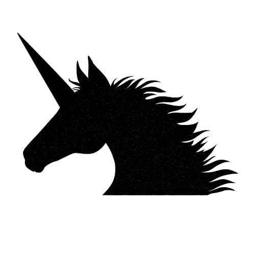 Silhouette d'une tète de licorne.