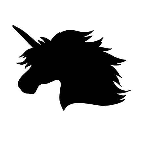 Silhouette profil tète licorne.